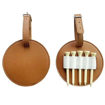 Leather Golf Ball Storage Pouch - Portable Round Holder with Loop Buckle for Training