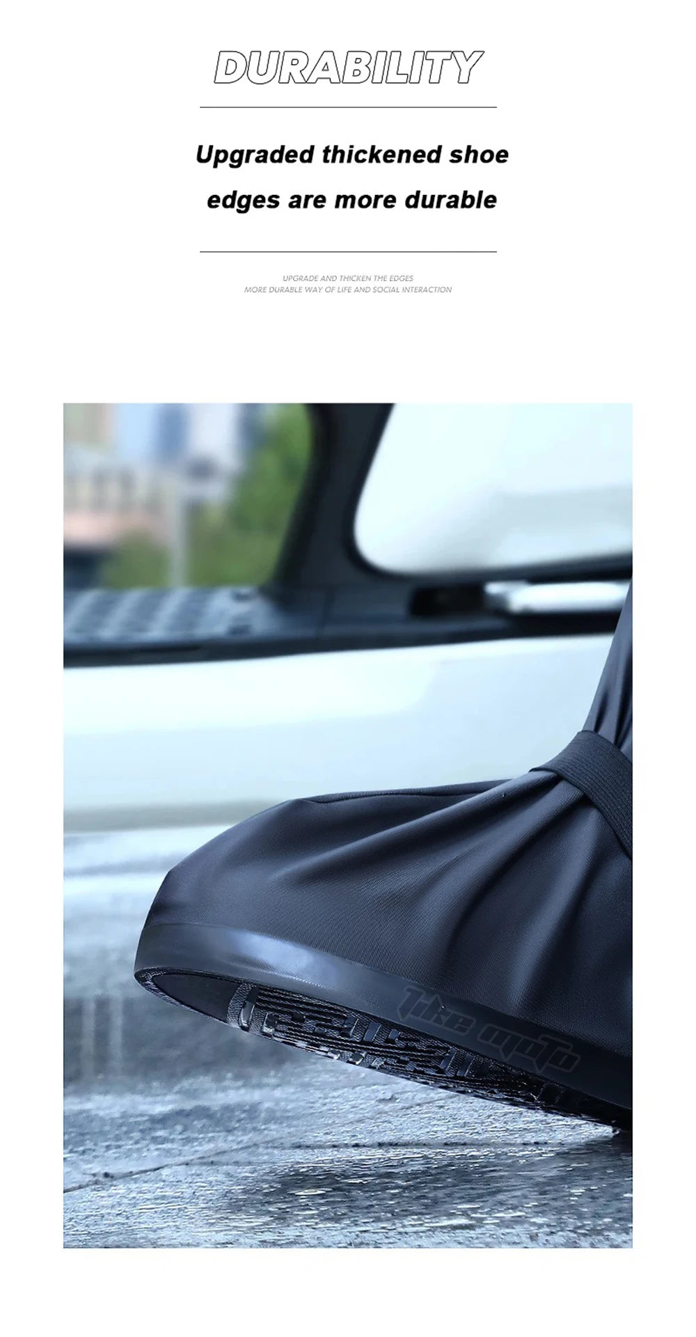Waterproof Reflective Motorcycle Rain Boot Covers - Non-Slip Reusable Cycling Footwear Protection