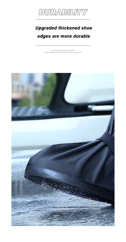Waterproof Reflective Motorcycle Rain Boot Covers - Non-Slip Reusable Cycling Footwear Protection