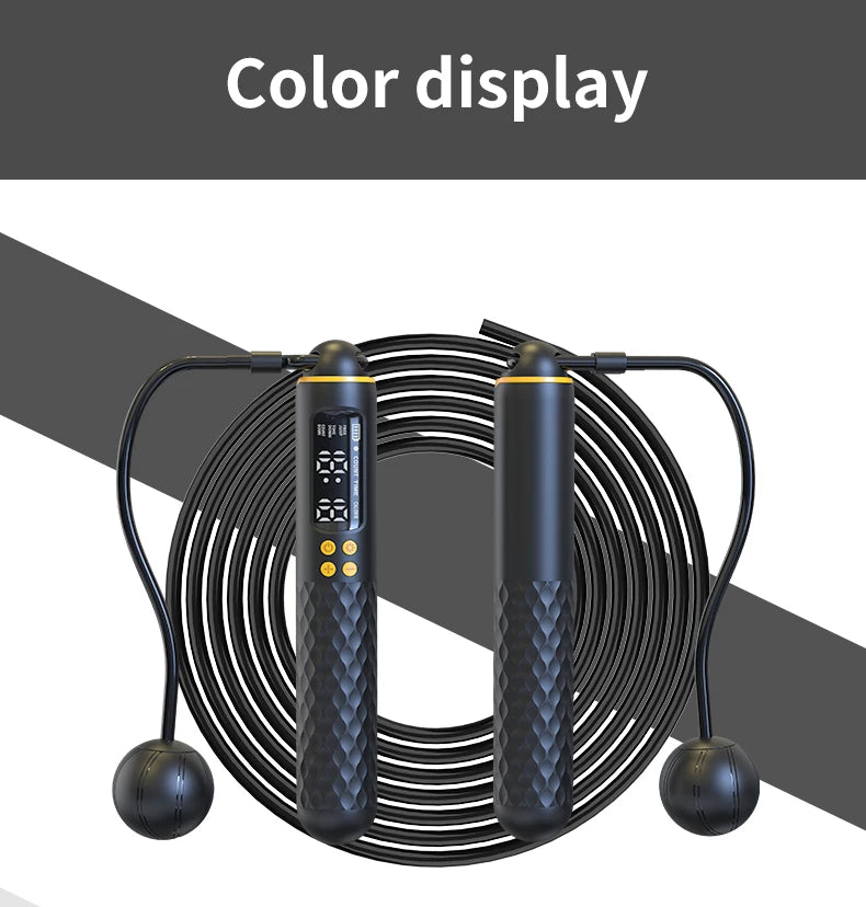 USB Rechargeable Smart Jump Rope - Digital Wireless Calorie Counter with Adjustable Length