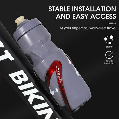 Ultralight Bicycle Water Bottle Cage - Colorful Gradient PC Plastic Holder for MTB & Road Bike - Universal Fit Bottle Bracket
