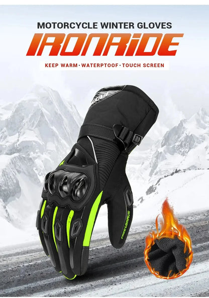 Waterproof Winter Motorcycle Gloves - Full Finger Protection with Touch Screen - Model WN-01