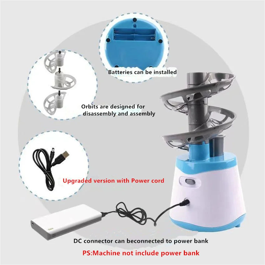 Dual-Power Portable Table Tennis Robot - Professional Ping Pong Ball Pitching Machine for Training