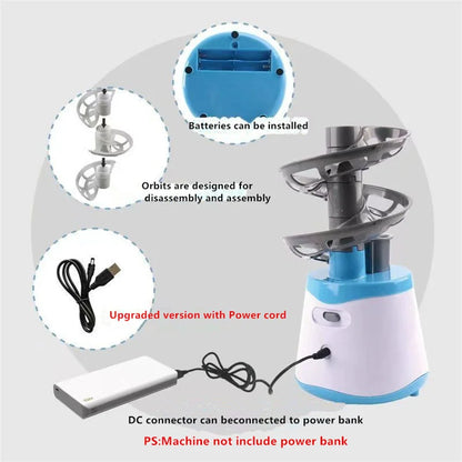 Dual-Power Portable Table Tennis Robot - Professional Ping Pong Ball Pitching Machine for Training