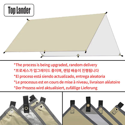 Waterproof Camping Tarp - 3500mm PU Coated 190T Polyester Sun Shelter with UV Protection - Multiple Sizes Available