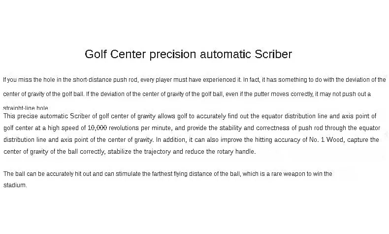 Golf Electric Ball Scriber - CHECK-GO PRO Center of Gravity Finder with Distribution Line Painter