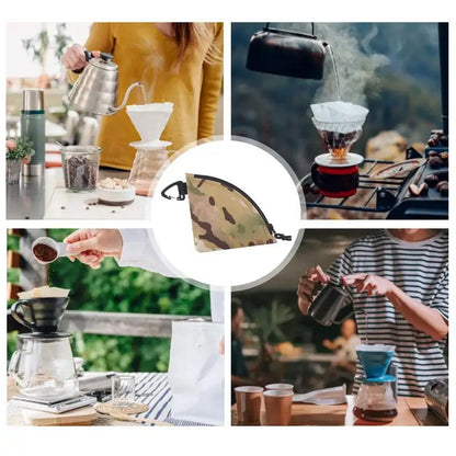 Waterproof Coffee Filter Storage Pouch - Dustproof Reusable Bag for Home, Camping & Hiking