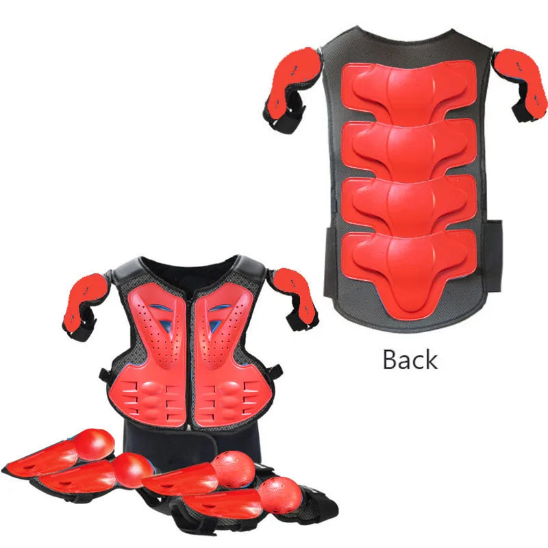 Youth Body Protection Armor Vest for Kids 1-1.7M - Motocross, Skiing & Skating Protective Gear