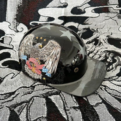 DOT Certified Retro Half-Face Motorcycle Helmet - Baseball Cap Style Cycling Helmet for Men