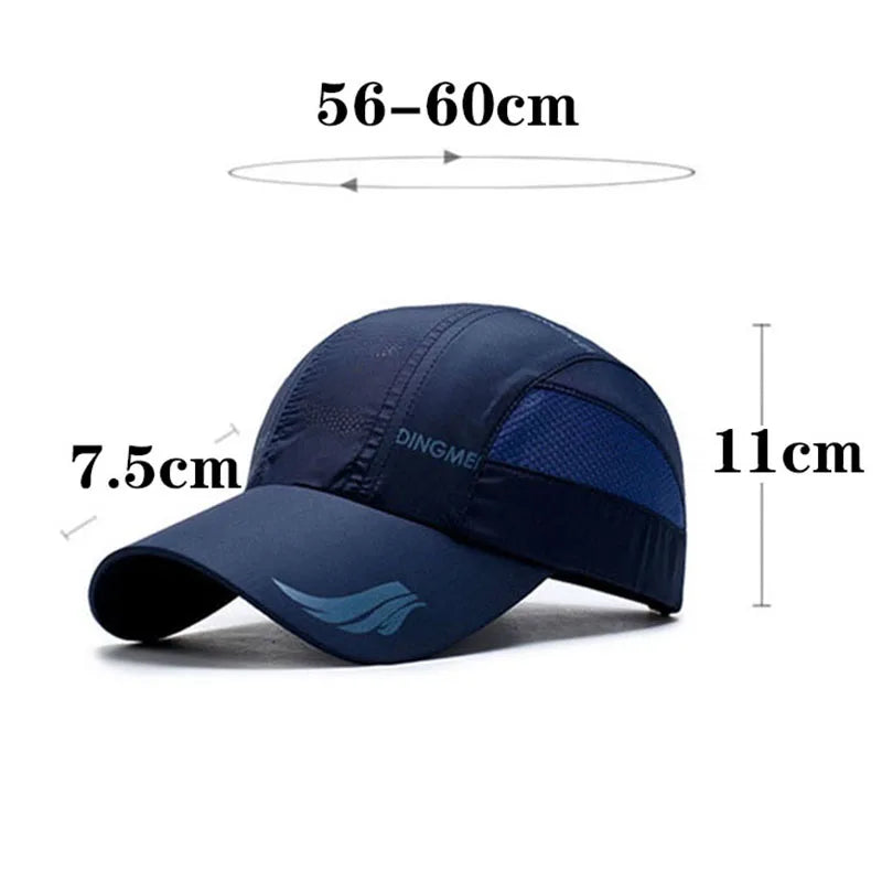Quick-Dry Mesh Baseball Cap - Sports Running & Golf Hat - Breathable Snapback for Men & Women