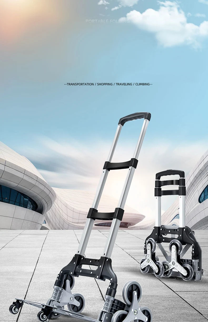 GIANXI Aluminum Alloy Folding Shopping Cart - Lightweight Stair Climbing Grocery Trolley