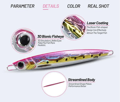 Majorcraft Jigpara 3D Print Metal Vertical Spoon - Fast Sinking Fishing Lure for Carp & Sea Spinning (60g-200g)