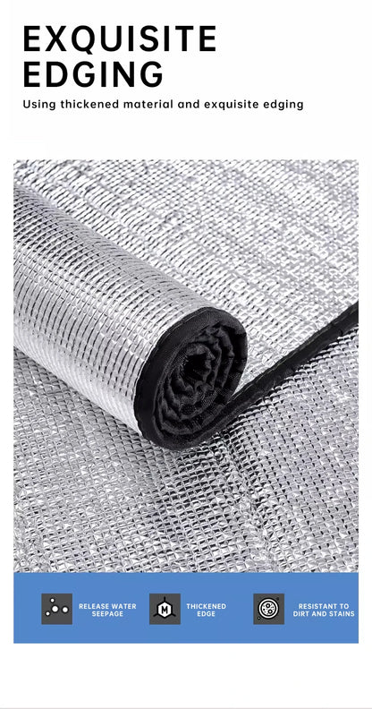 Waterproof Camping Mat - Double-Sided Aluminum Film Beach Blanket for Outdoor Picnic, Tent Floor & Portable Moisture-Proof Pad
