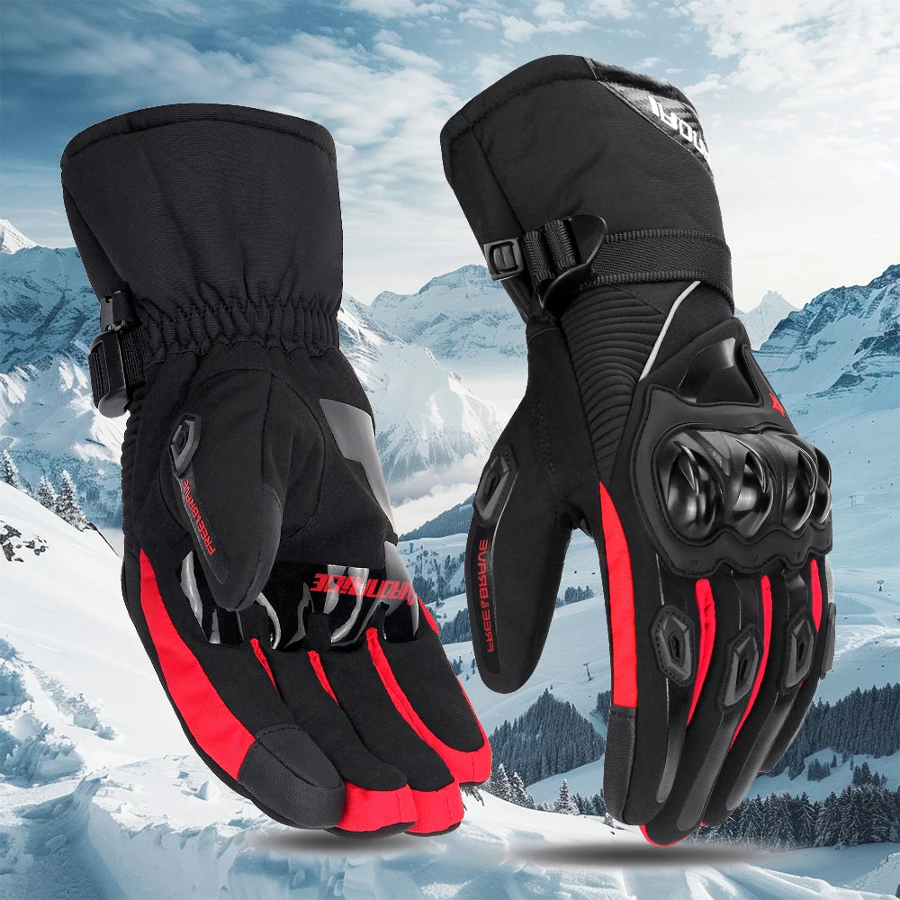 Waterproof Winter Motorcycle Gloves - Full Finger Protection with Touch Screen - Model WN-01