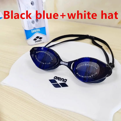 Professional Swimming Goggles with Silicone Cap - Waterproof Anti-Fog HD Vision