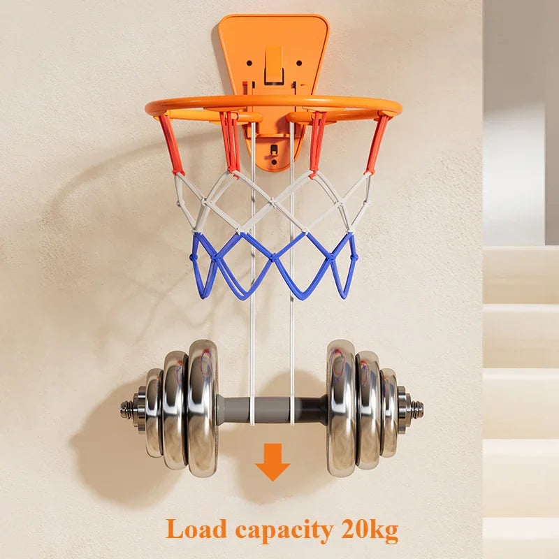 Wall-Mounted Foldable Basketball Hoop - Indoor Training System for Kids