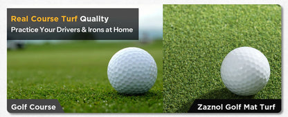 5x4ft Dual Turf Golf Hitting Mat - Thickened Practice Mat with Standing Guide-Line & Swing Path Line