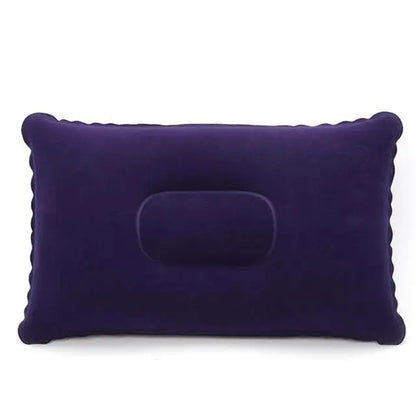 Portable Fold Inflatable Air Pillow - Outdoor Travel Sleeping Camping PVC Neck Stretcher Backrest Plane Comfortable Pillow