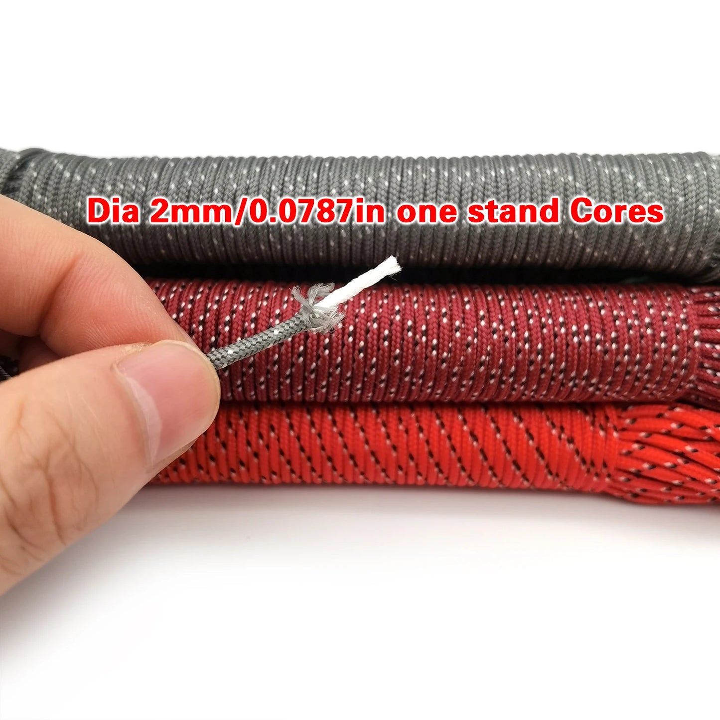Paracord 2mm Single-Strand - 100 Colors Available in 25FT, 50FT, and 100FT Lengths for Survival and Camping