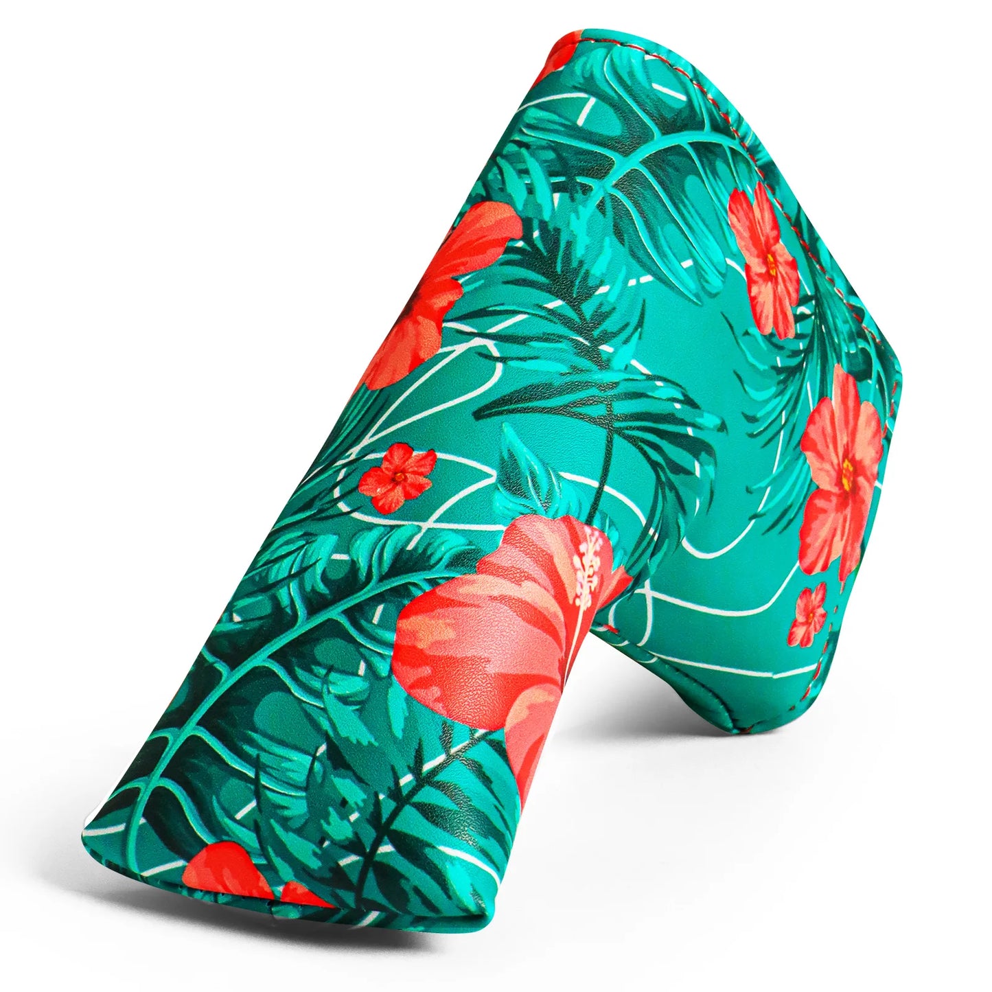 Golf Putter Head Cover - PU Leather Blade Club Protector in Black & White, Universal Fit for Men & Women