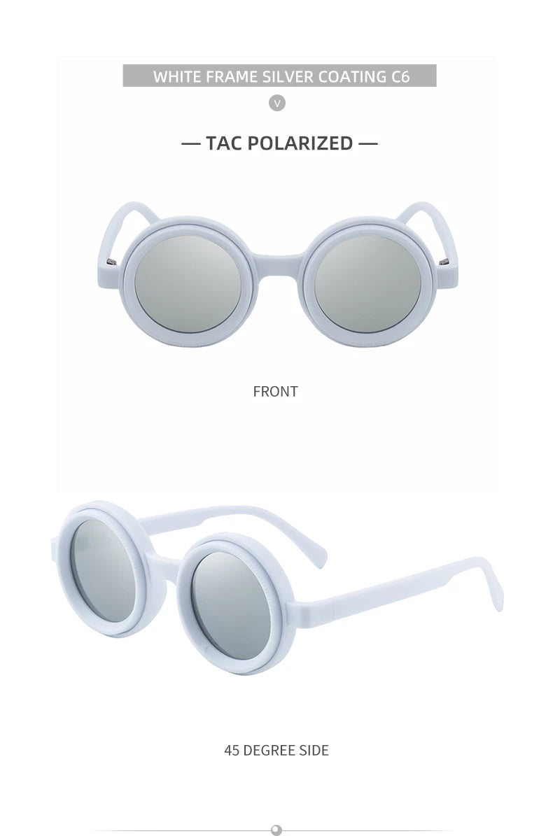 Polarized Steampunk Round Sunglasses - ND9 Adjustable Dimming, Small Frame Light-Reducing Eyewear for Men, Fishing & Driving UV400