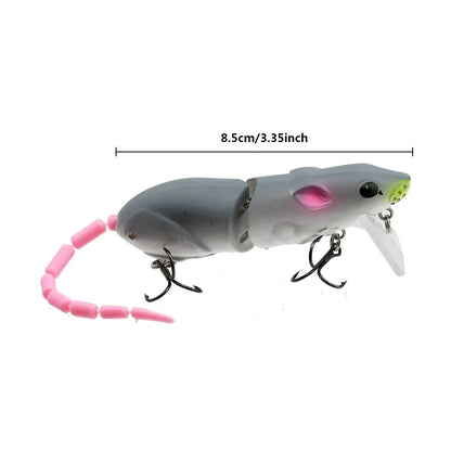 15.5CM Artificial Mouse Fishing Lure - Floating Swimbait for Pike, Bass & Rat - Plastic Minnow Tackle