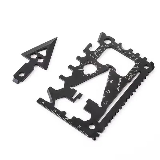 18-in-1 Multi-Functional Survival Card Tool - Portable Outdoor Wildlife Emergency Equipment