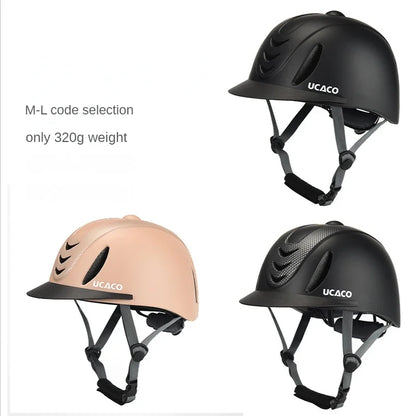 Adjustable Equestrian Riding Helmet - UltraLight Safety Hat with Removable Brim for Adults & Children (50-61cm)