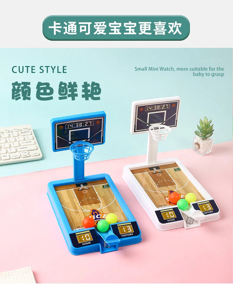 Mini Basketball Shooting Game - Desktop Basketball Hoop Toy for Kids & Family (Indoor Educational Game, 18x12cm)