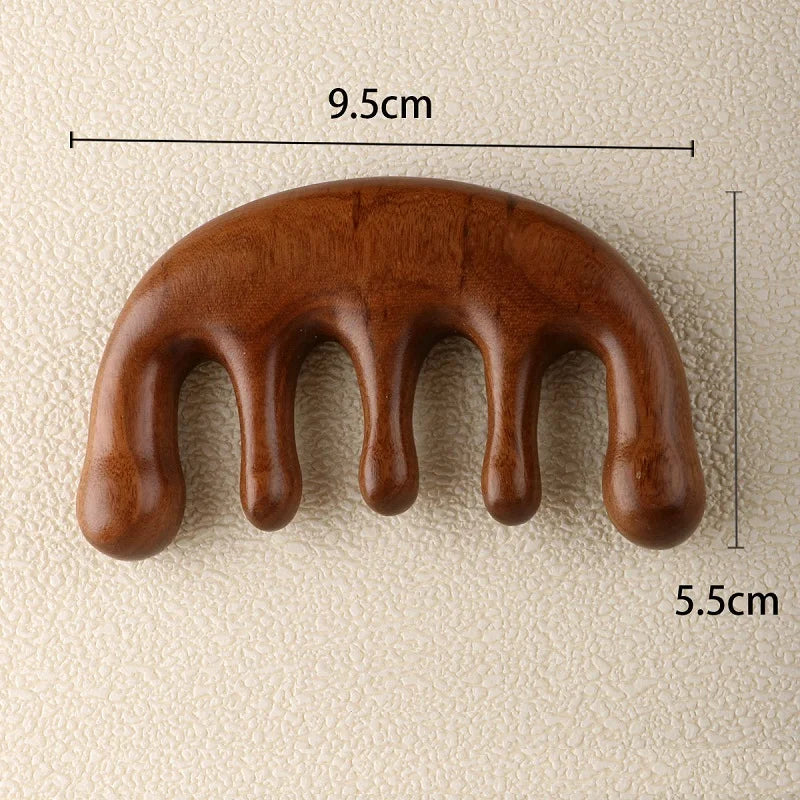 Wooden Scalp Massage Comb - Natural Wood Head Massager for Relaxation & Hair Care
