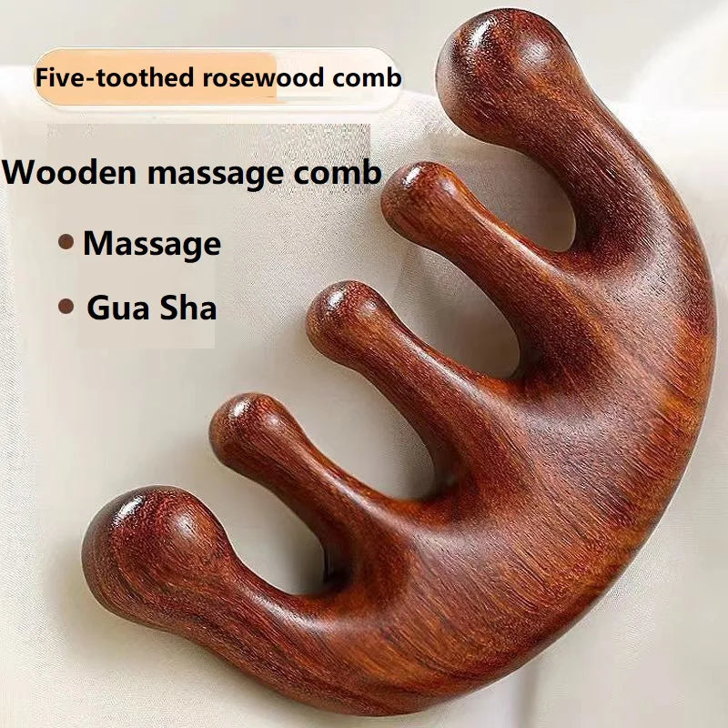 Wooden Scalp Massage Comb - Natural Wood Head Massager for Relaxation & Hair Care