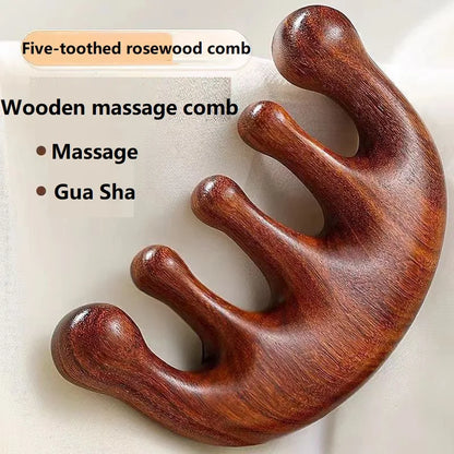 Wooden Scalp Massage Comb - Natural Wood Head Massager for Relaxation & Hair Care