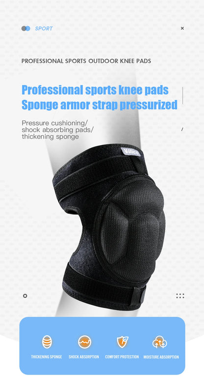Thickened Anti-Collision Knee Pads - Elastic Pressure Strap Knee Brace for Volleyball, Extreme Sports & Protection