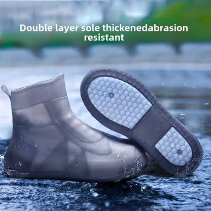 Silicone Waterproof Shoe Covers - Reusable Non-Slip Thick Wear-Resistant Rain Boot Protectors for Travel & Outdoor