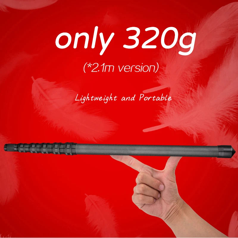 Ultralight Carbon Fiber Telescopic Tarp Pole - Adjustable Camping Tent Pole (2.4m-3m Lightweight)