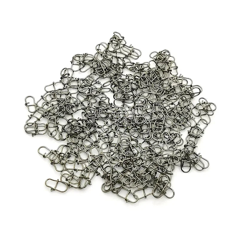 50PCS Stainless Steel Pin Swivel Fishing Accessories - Connector Lure Clip Rolling Swivels for Sea Fishing