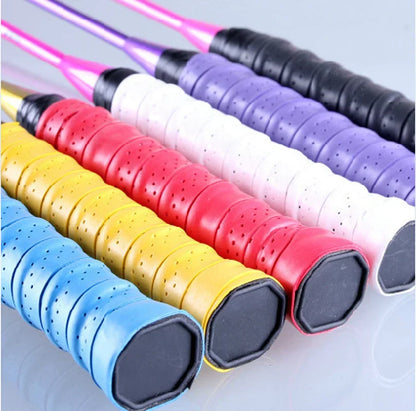 Premium Perforated Racket Overgrip - Anti-Slip PU Tennis & Badminton Handle Wrap with Shock Absorption - 110cm Length