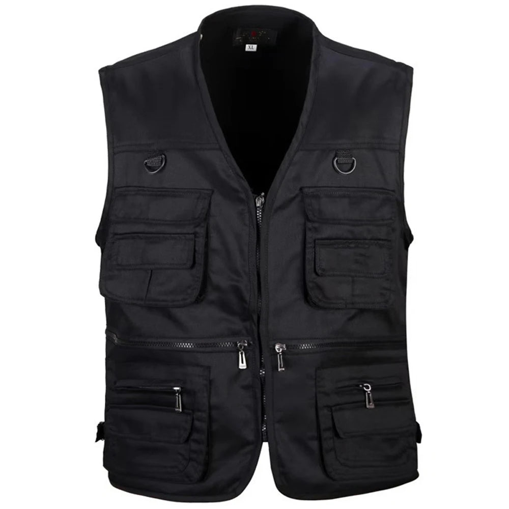 Men's Multi-Pocket Tactical Vest - Summer Outdoor Hiking Fishing Photography Waistcoat Cargo Jacket (S-6XL)