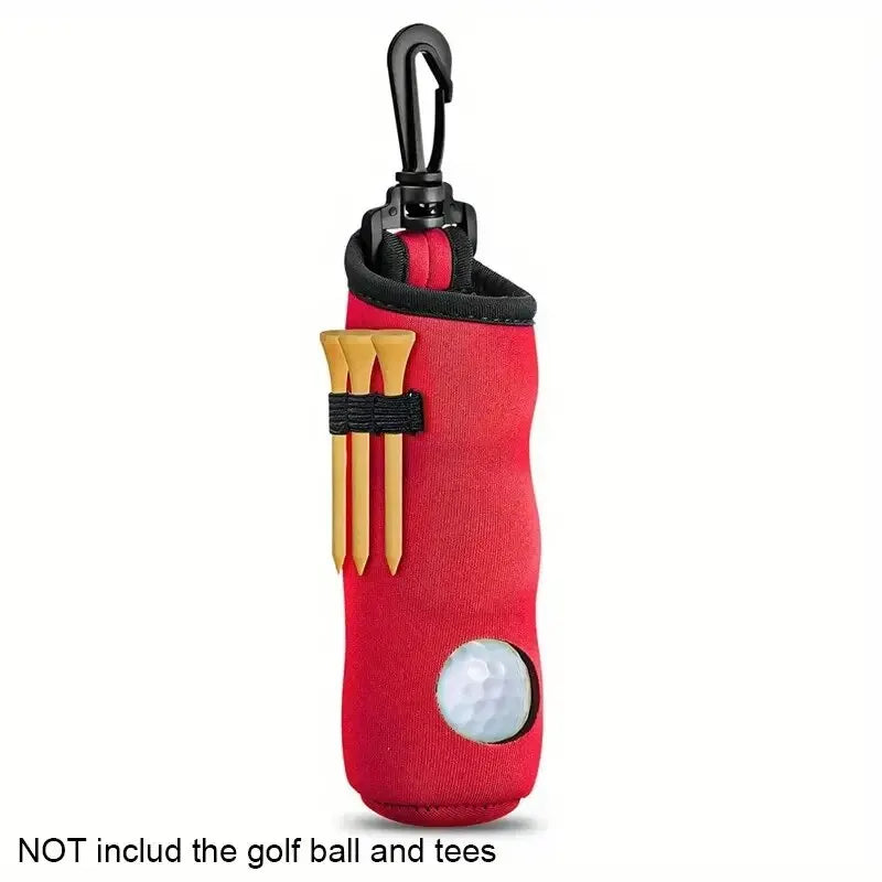 Golf Ball Holder Keychain with Belt Clip - Portable Tee Pouch Carry Bag for Golfers