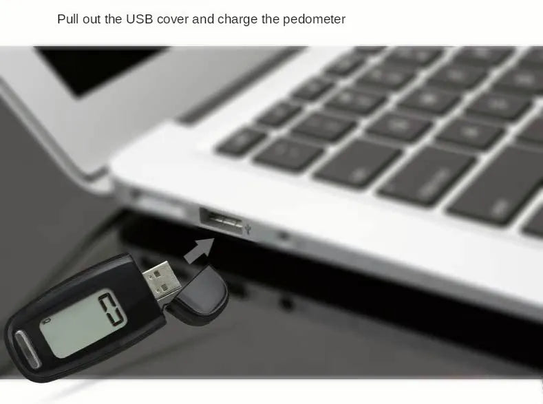 3D Pedometer Step Counter - USB Rechargeable with Backlight Display - Accurate Walking Step Tracker