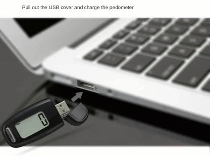 3D Pedometer Step Counter - USB Rechargeable with Backlight Display - Accurate Walking Step Tracker