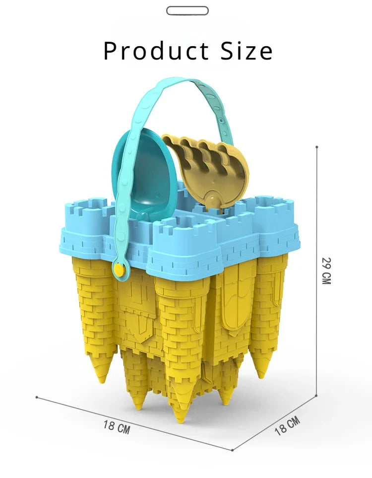Kids Beach Castle Building Set - Complete Sand Play Kit with Bucket & Scoop - Outdoor Summer Sandbox Toys for Children & Family Fun