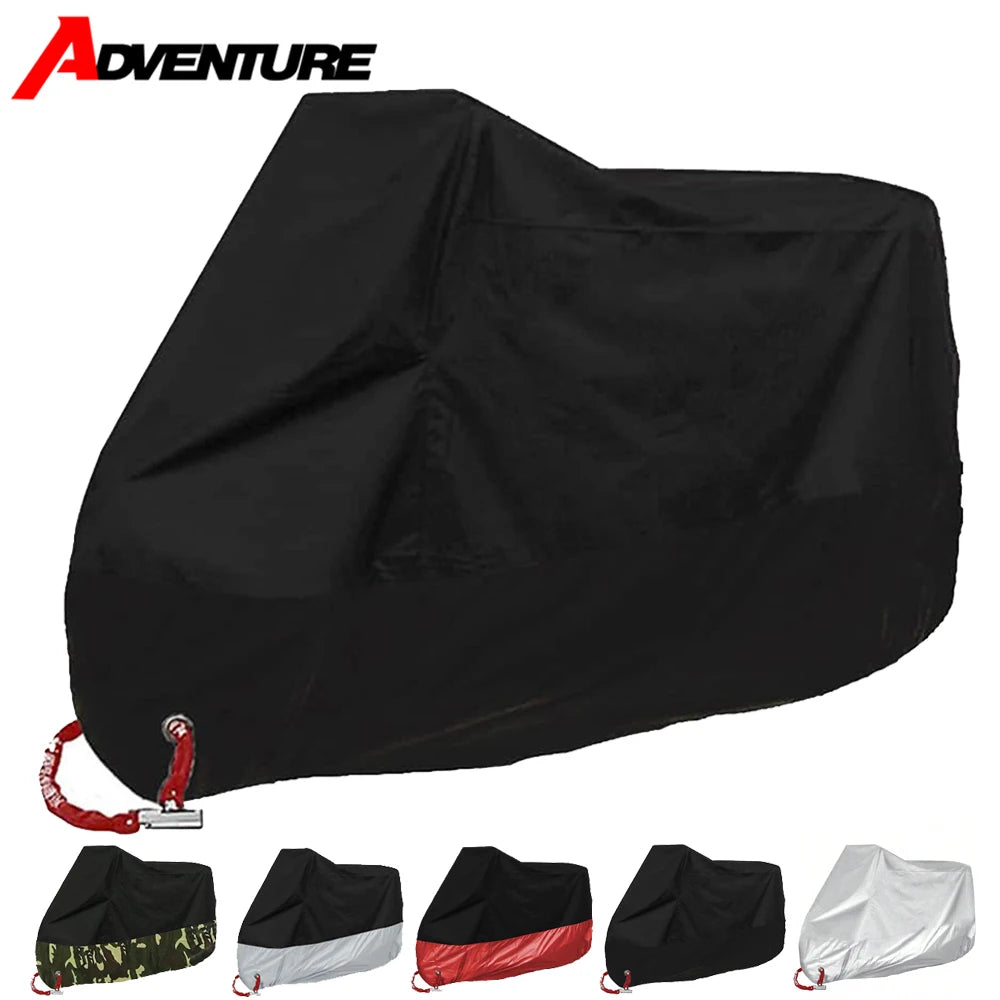All-Season Waterproof Motorcycle Cover - UV Protection, Dustproof, Indoor/Outdoor for Motorbikes & Scooters