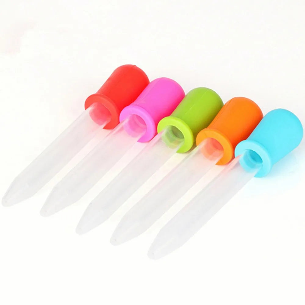 5-Pack 5ml Silicone Pipette Droppers - Multi-Purpose for Medicine, Lab, Eye & Ear Care