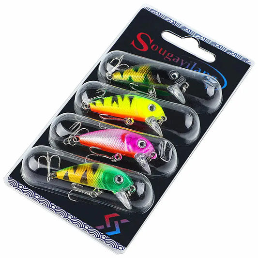 Fishing Bait Set 4PCS Wobbler Anti-Corrosion Hook Bass Lure for Sea Carp Fishing Tackles