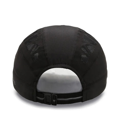 Men's Quick-Dry Mesh Golf Cap - Breathable Flat Visor Sun Hat for Outdoor Sports