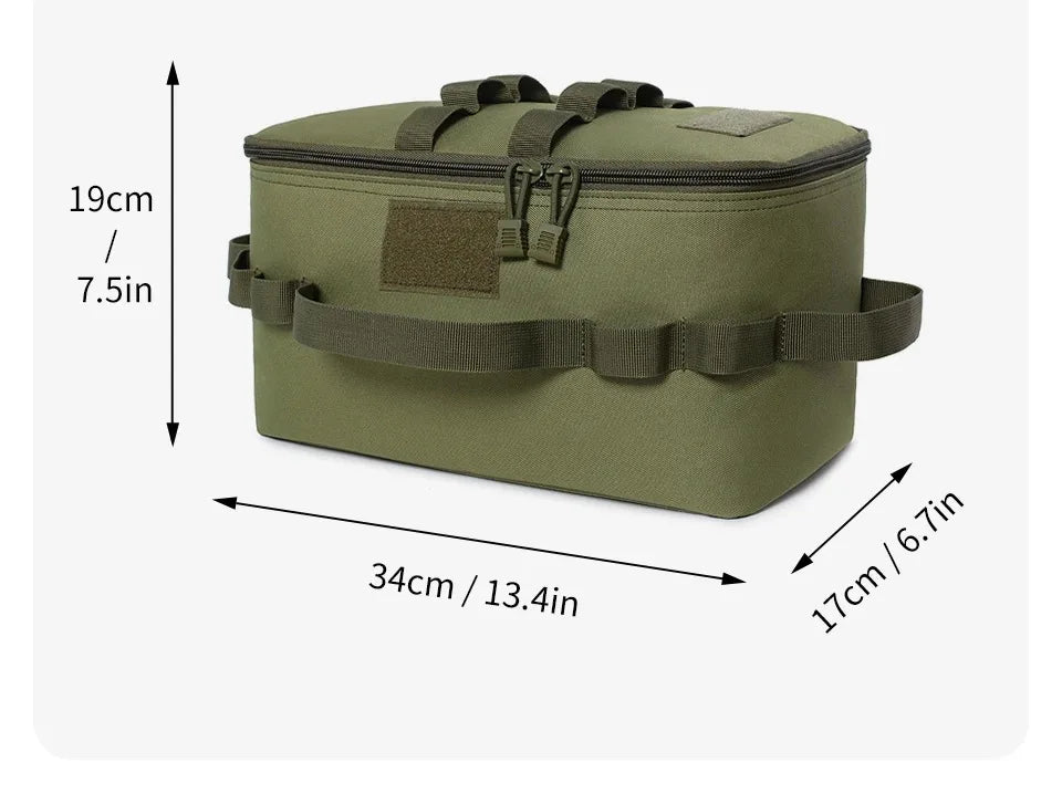 Large Capacity Camping Gas Canister Storage Bag - Multi-Purpose Outdoor Cookware & Ground Nail Tool Organizer Kit