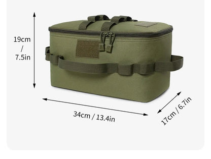 Large Capacity Camping Gas Canister Storage Bag - Multi-Purpose Outdoor Cookware & Ground Nail Tool Organizer Kit