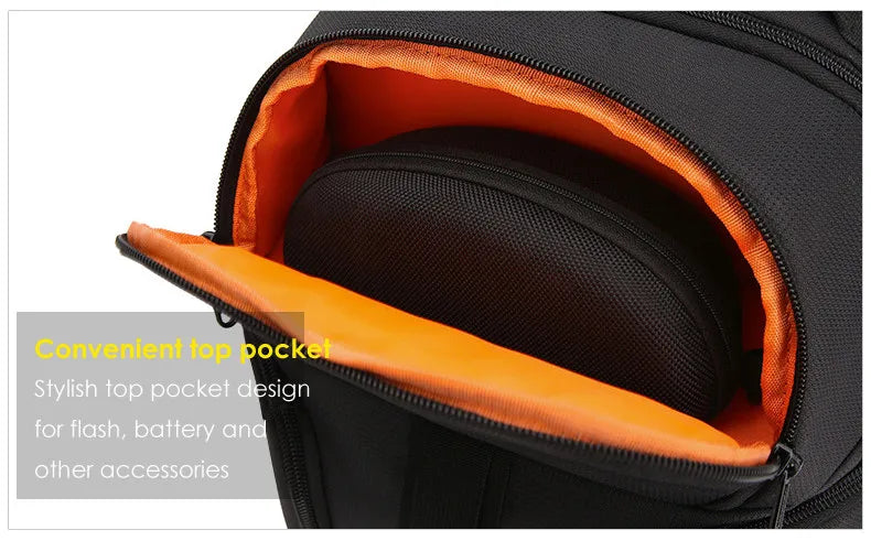 Large Capacity Camera Backpack - Waterproof Oxford DSLR Bag with 15.6" Laptop Compartment