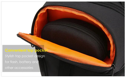 Large Capacity Camera Backpack - Waterproof Oxford DSLR Bag with 15.6" Laptop Compartment
